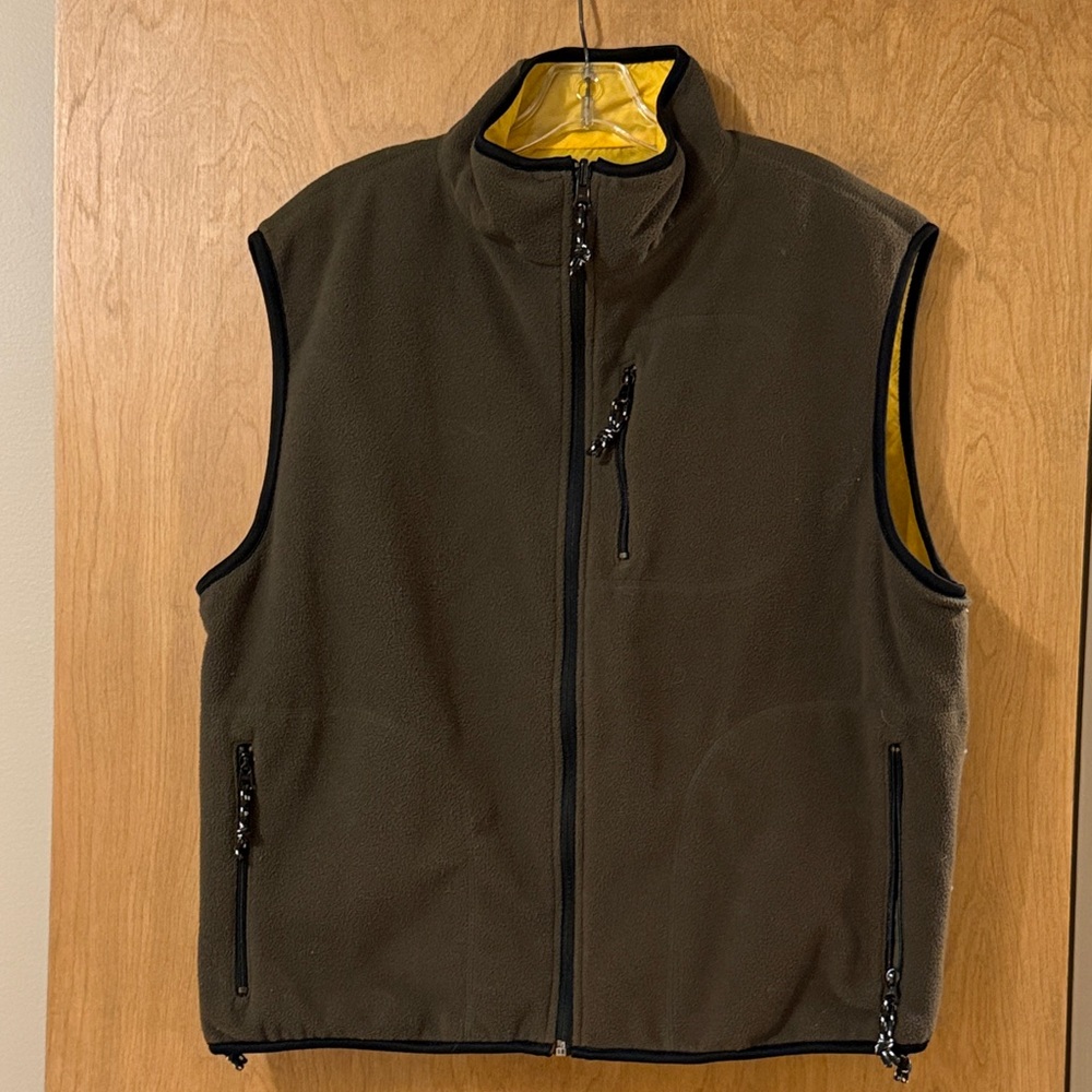 Free Country Reversible Vest Olive Green Fleece